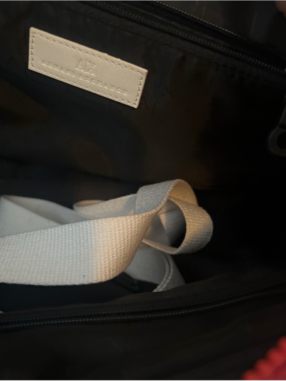 A/X Armani Exchange Black Backpack with White Strap